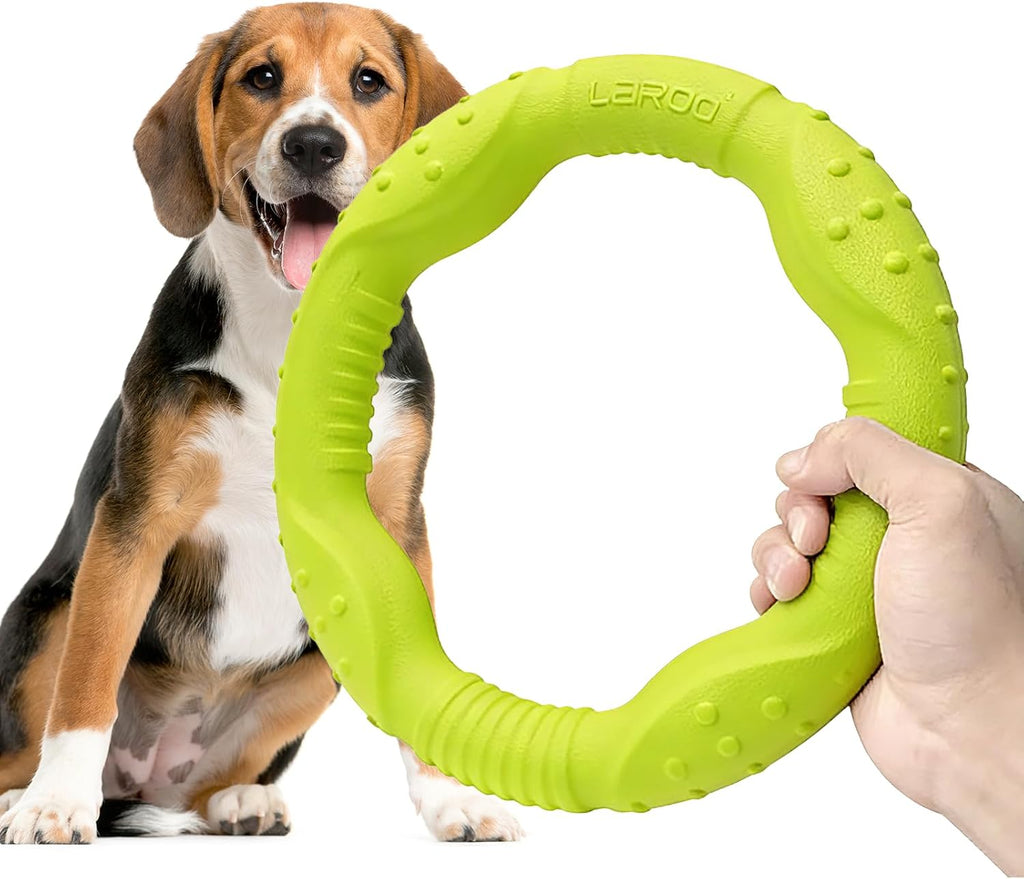 LaRoo Dog Ring Toy, Durable Soft Flying Disc for Throwing Catching Grabbing, Water Floating Dog Training Fetch Ring for Medium Large Breeds, Outdoor (Green/11.8Inch) - Image 9