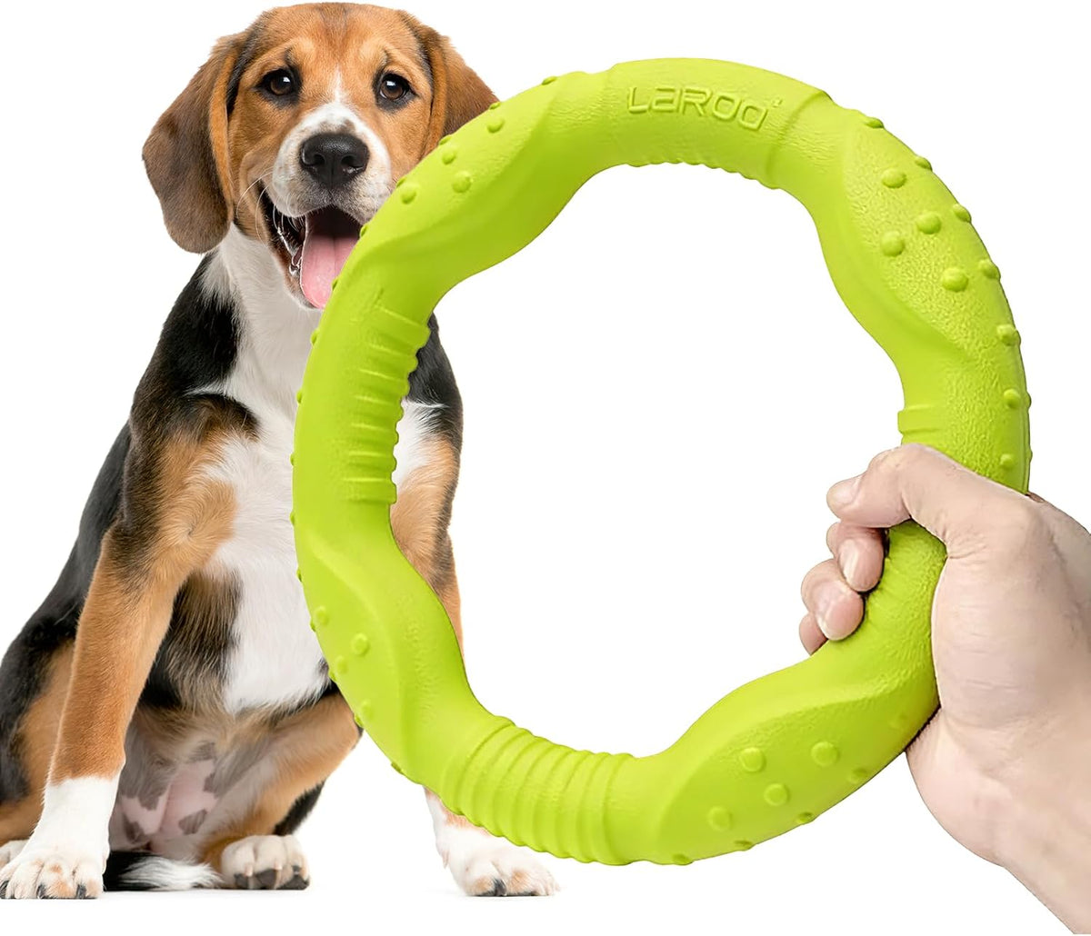 LaRoo Dog Ring Toy, Durable Soft Flying Disc for Throwing Catching Grabbing, Water Floating Dog Training Fetch Ring for Medium Large Breeds, Outdoor (Green/11.8Inch) - Image 9