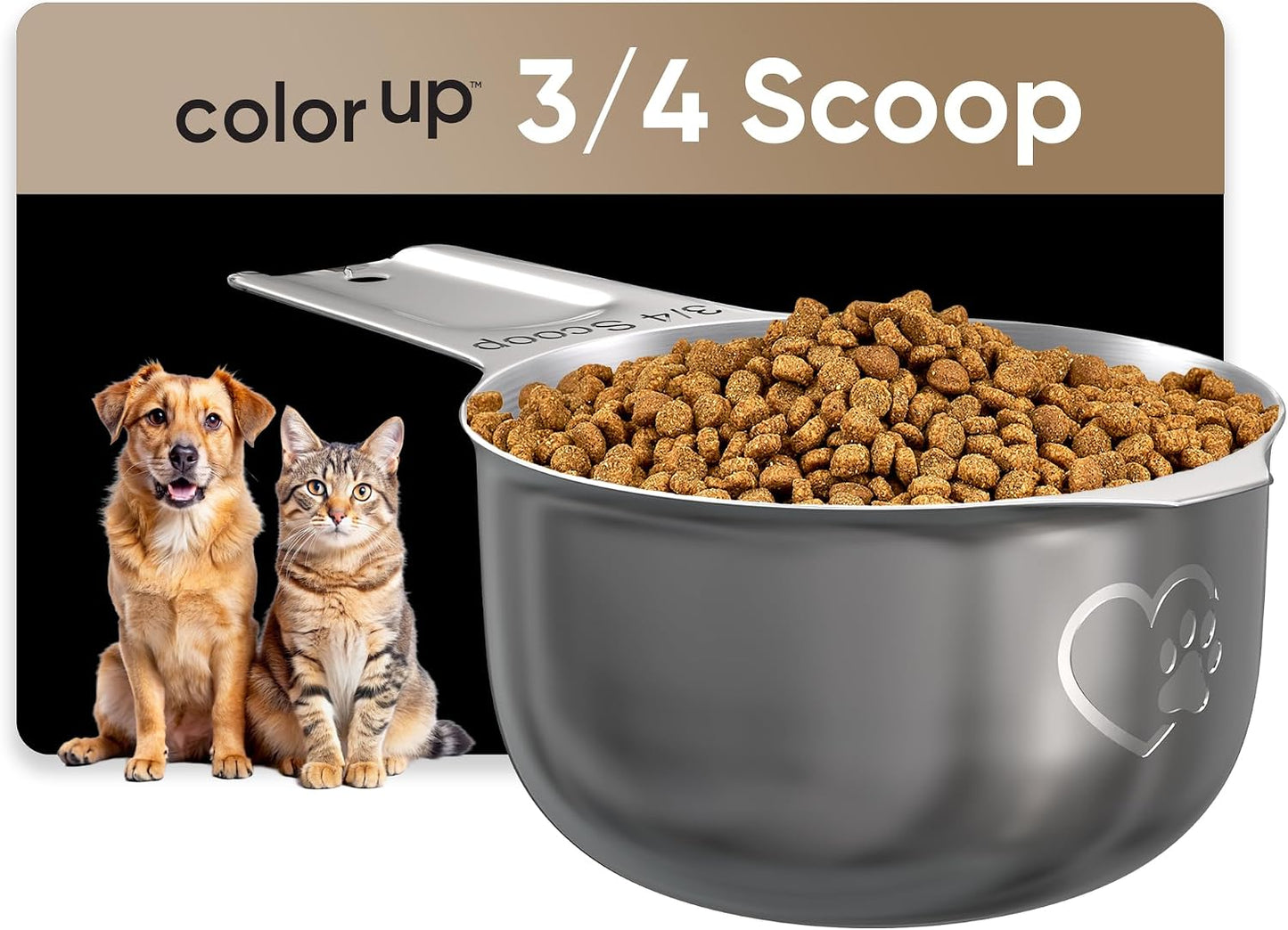 Color Up 1/4 Cup Pet Food Scoop - Stainless Steel Dog Food Scoop Cup (4 Tbsp) - Durable, Rust-Resistant Measuring Scoop for Dogs, Cats, Birds & Rabbits - Ideal for Dry Food & Treats - Image 15
