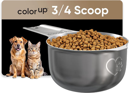 Color Up 1/4 Cup Pet Food Scoop - Stainless Steel Dog Food Scoop Cup (4 Tbsp) - Durable, Rust-Resistant Measuring Scoop for Dogs, Cats, Birds & Rabbits - Ideal for Dry Food & Treats - Image 15