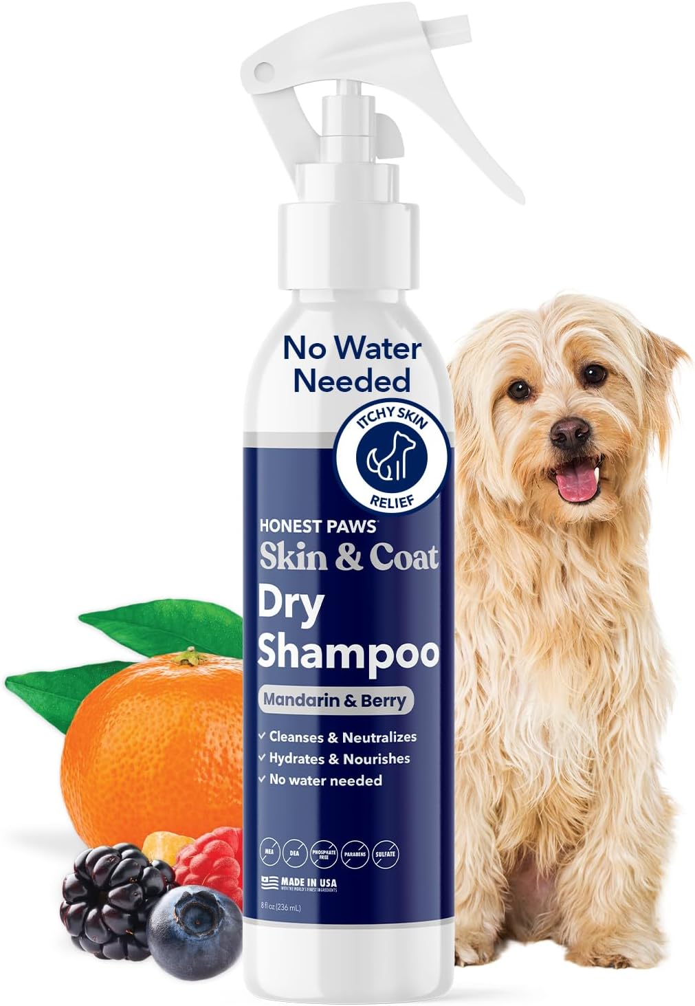 Honest Paws Dog Dry Shampoo - Waterless No Rinse Foaming Formula Reducing Itch Cleanse Hydrate Nourish Dry Skin and Smelly Coat Help Decrease Odor Shedding and Allergies - Oatmeal & Lavender - 6.3 oz - Image 12