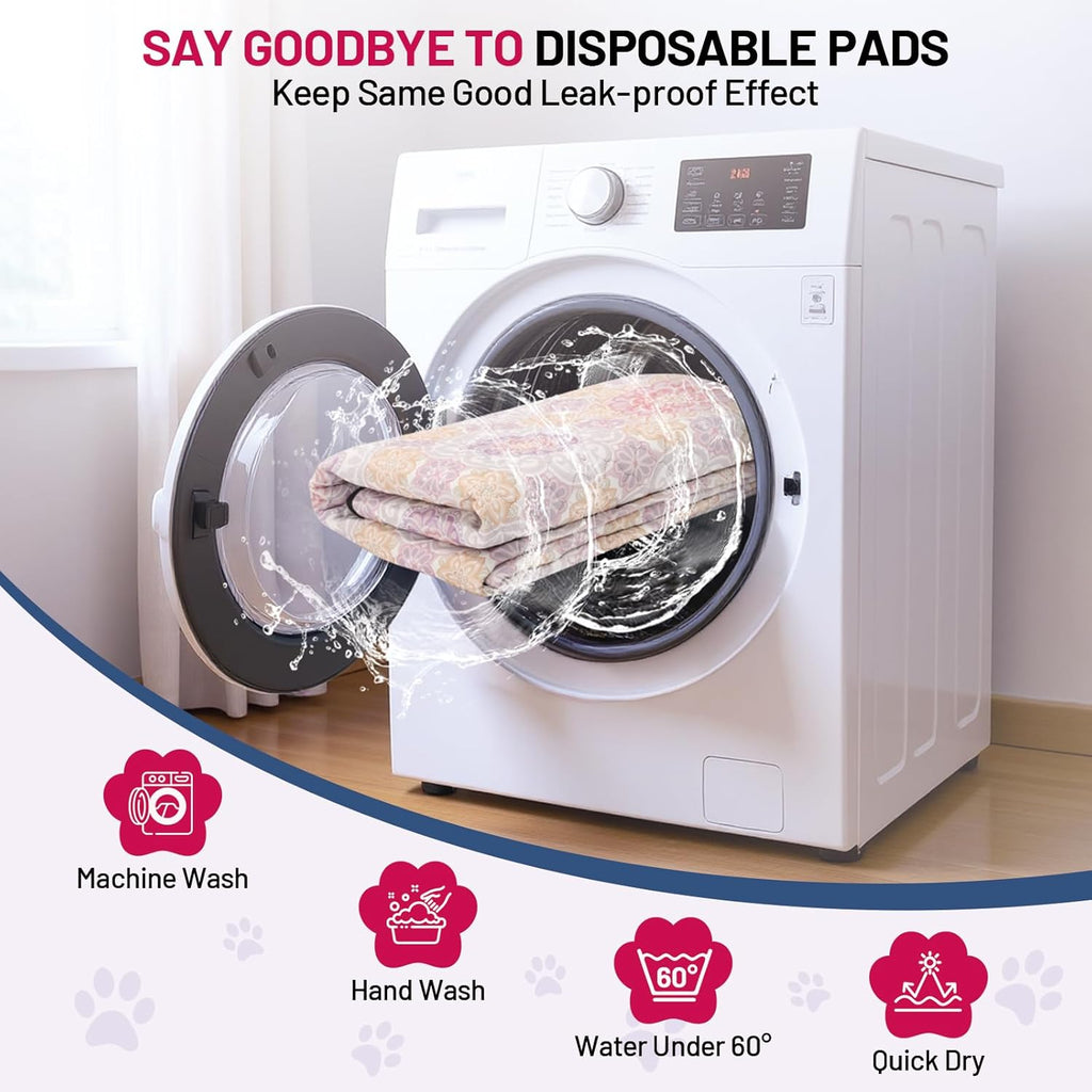 Two pack Bumubi washable puppy pads folded for storage