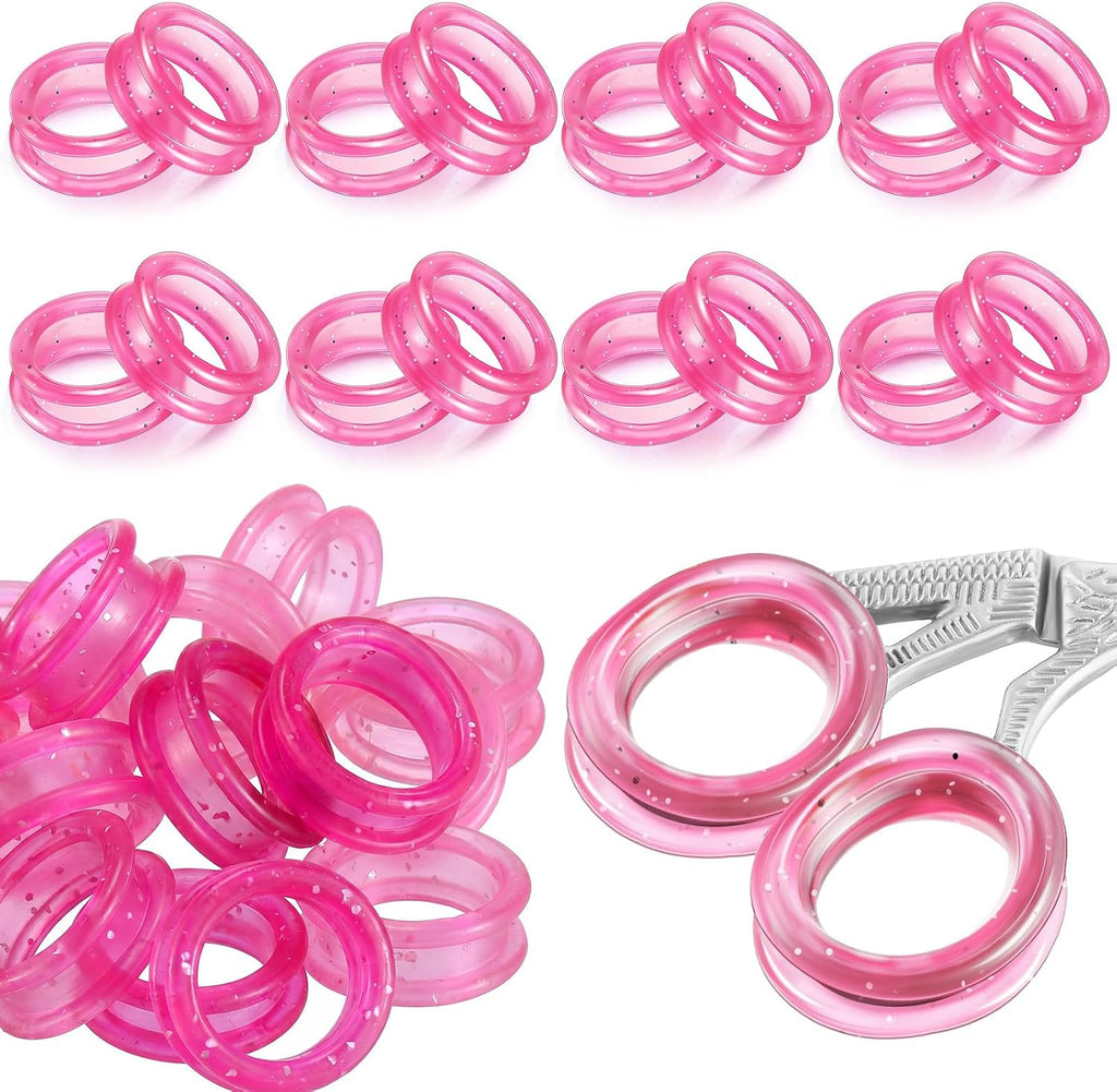 24 Pcs Silicone Scissors Finger Rings Soft Dog Grooming Scissors Accessories Pet Grooming Shear Finger Ring Thumb Inserts Grips for Dog Hair Cutting(8 Colors) - Image 9
