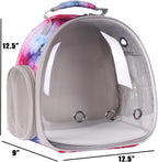 Galaxy pink space capsule bunny backpack showing ventilation holes.