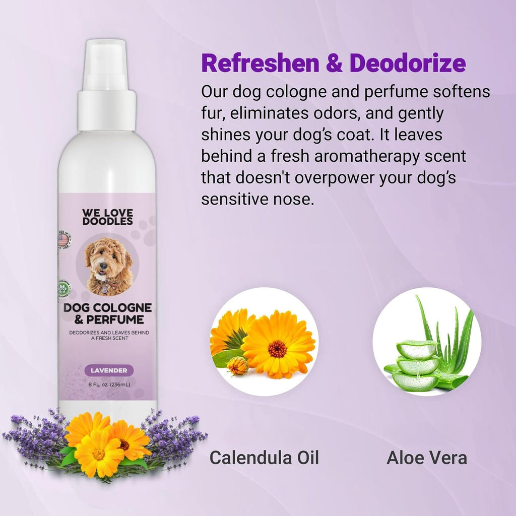 We Love Doodles deodorizing spray 8 ounce bottle label