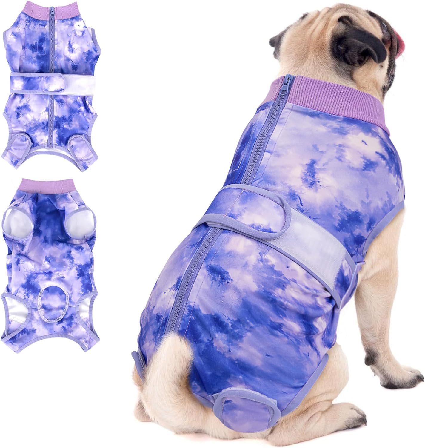 SlowTon Dog Surgery Recovery Suit - Zipper On Dog Onesies After Surgery for Female Male Dogs, Abdominal Wounds Bandages Cone/E-Collar Alternative Dogs Surgical Body Suit Anti-Licking (Grey, S) - Image 14