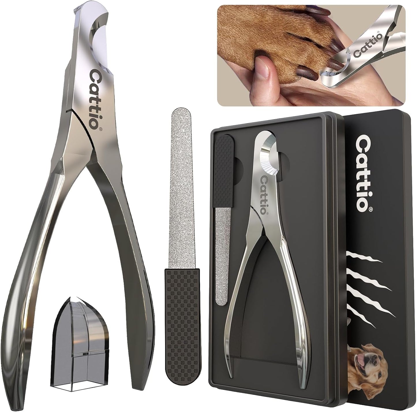 Cattio professional all steel dog nail clippers front view