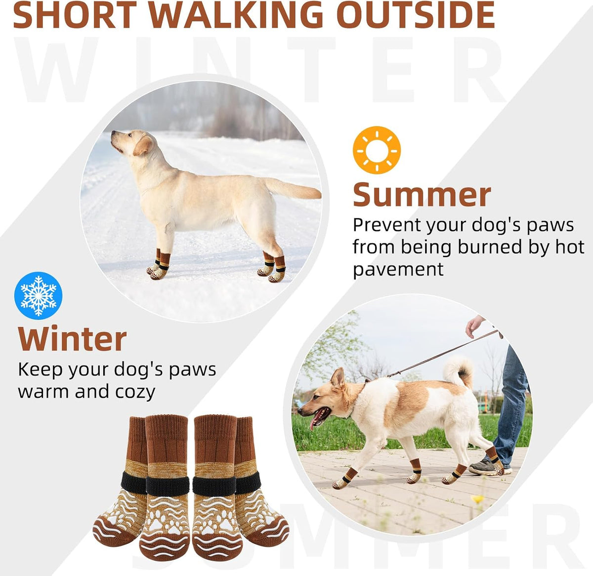Medium dog paw wearing traction control sock