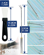 Mini dustpan and broom set sweeping small animal hair and debris.