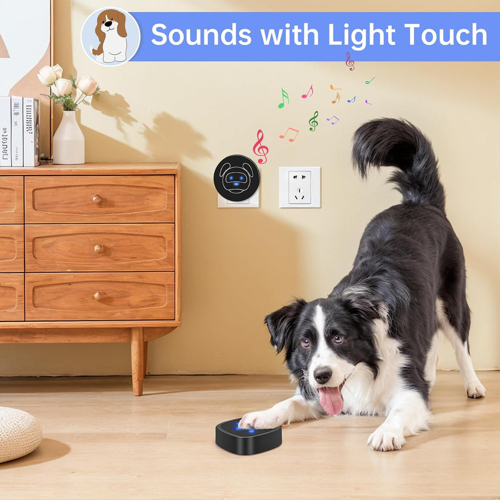 Close up of Whimsii dog training doorbell button with icon