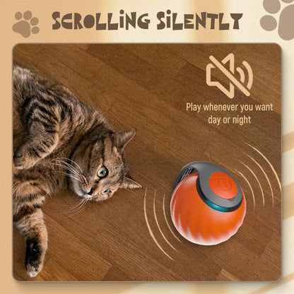 Dual speed adjustment smart cat toy with impact resistant quiet silicone wheels