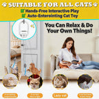 HappyCode automatic pet teaser toy irregular jumping motion view with indoor kitten.