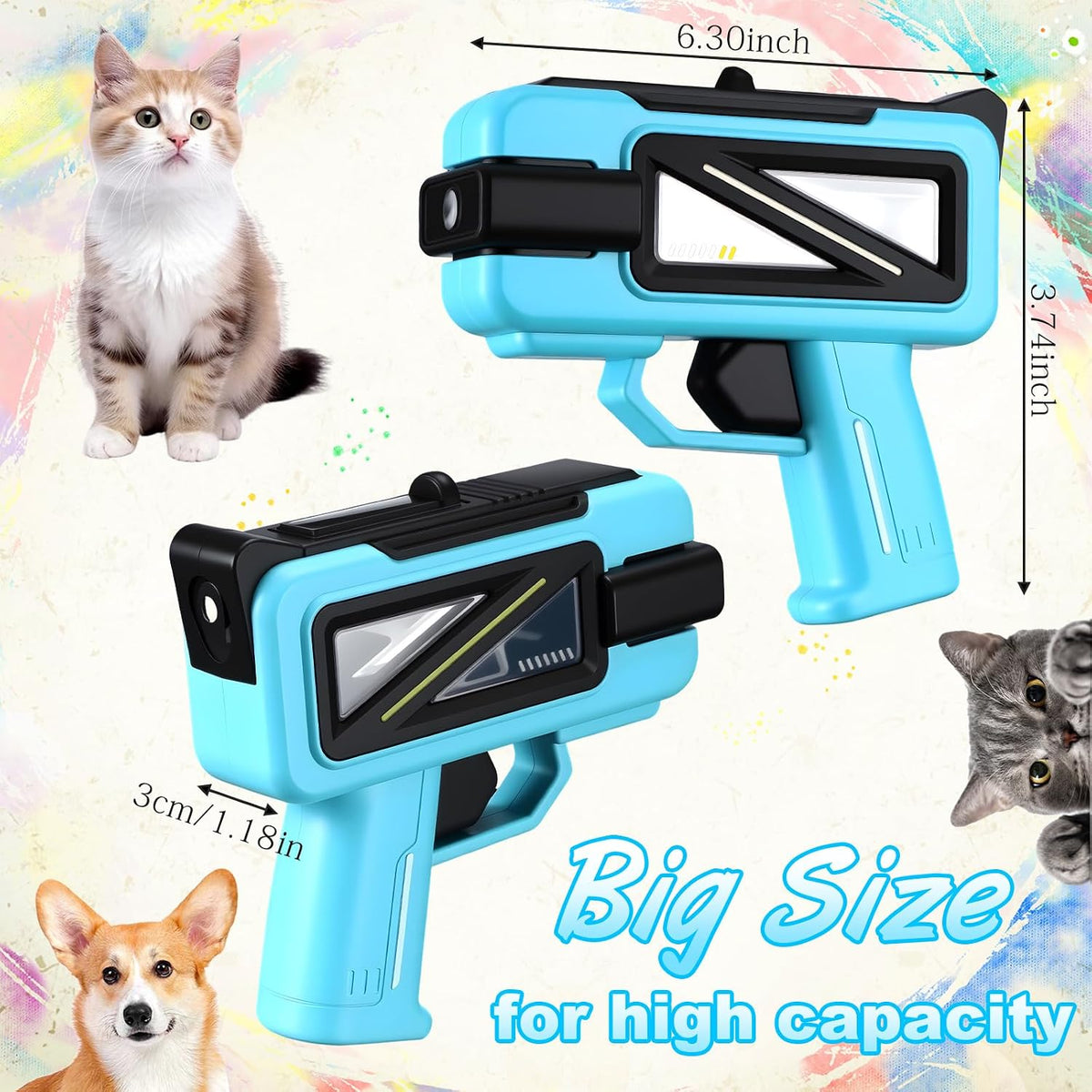 Geelin water spray pistols for dogs and cats behavior deterrent shown from a side angle