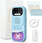 Eivitrevy wireless bedwetting alarm blue receiver and sensor for potty training.