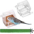 IBWell clear bird water bowl and food container front view