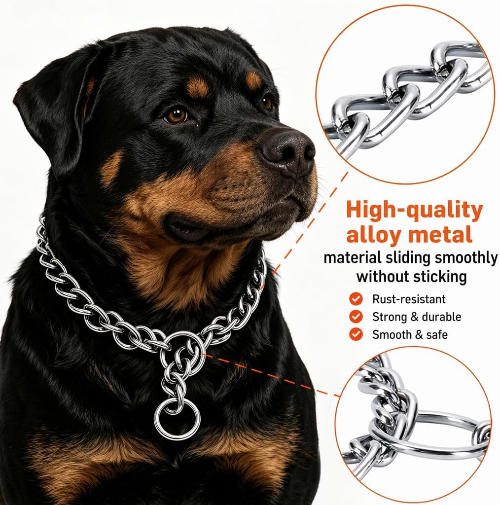 Freezx large size three millimeter dog collar chain link measurement details