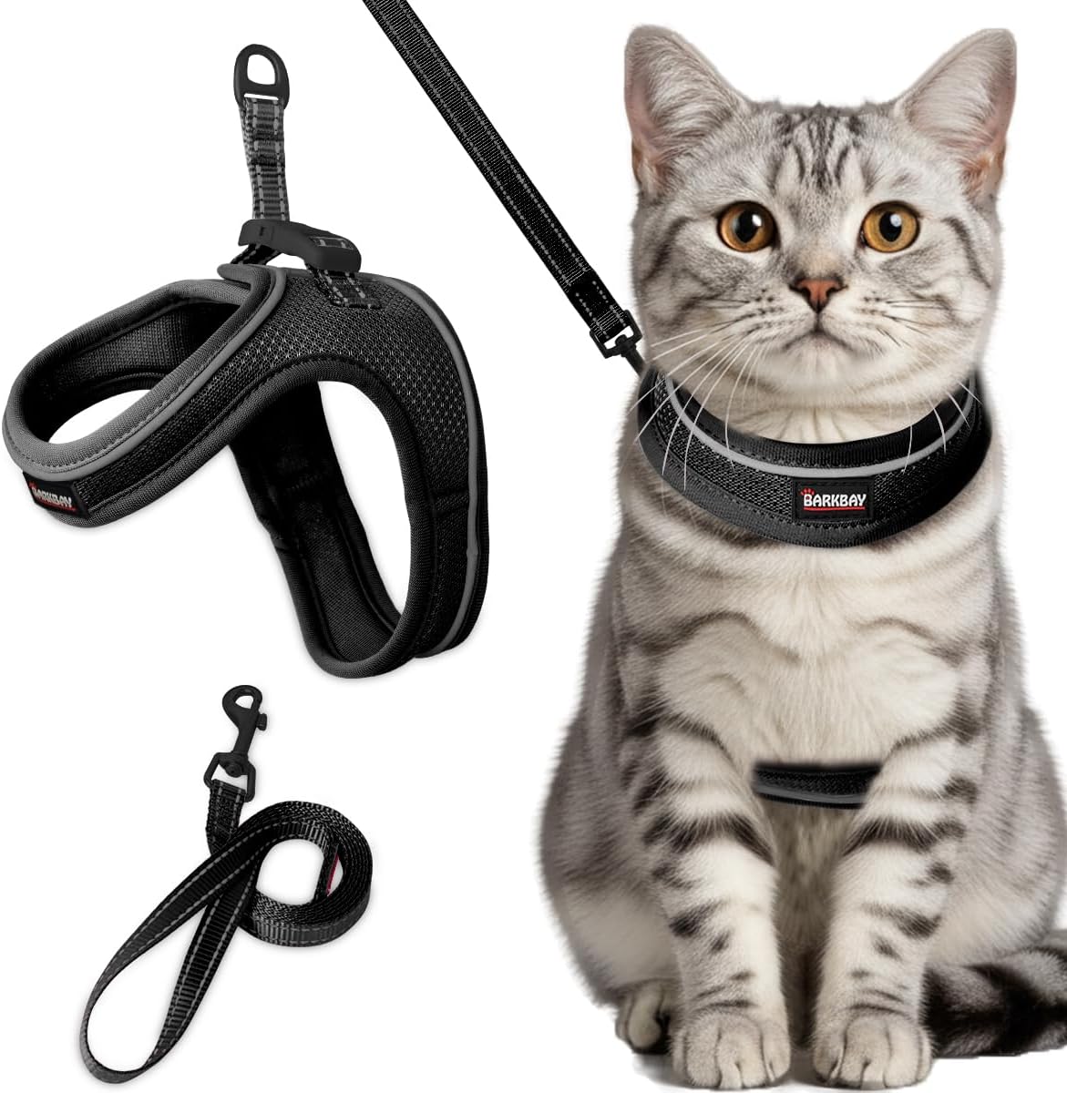 Cat Harness and Leash Set,Escape Proof Kitten Harness,Step in Adjustable Soft Lightweight,Easy Control,Reflective Strips Comfortable for Walking Travel(Blue,XS) - Image 15