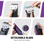 Ten-foot flexible power cord ensuring uninterrupted movement during grooming