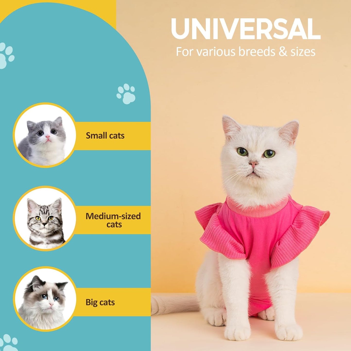 Avont Cat Wound Care garment highlighting comfortable belly protection design