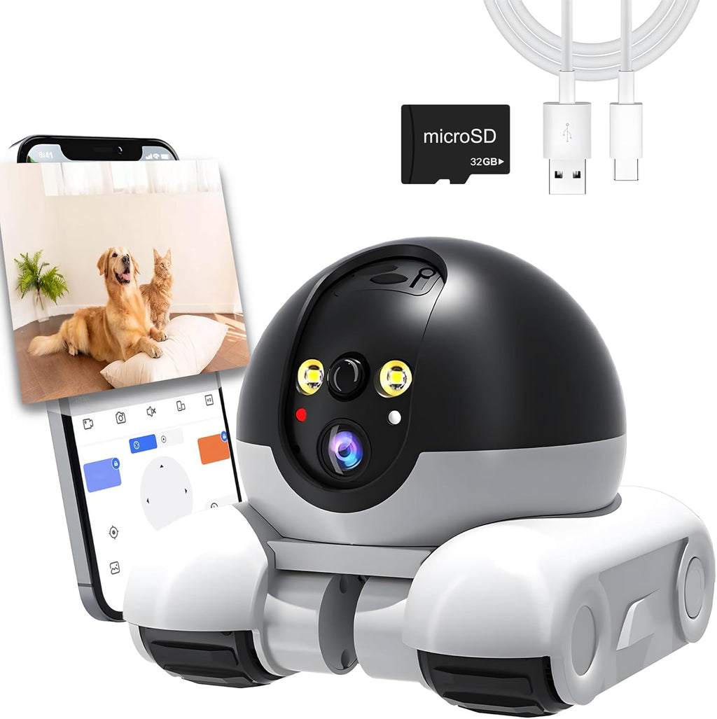 Oromvo movable robot pet camera front view