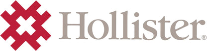 Hollister 18373 closed ostomy bag showing mechanical coupling ring and integrated AF300 filter