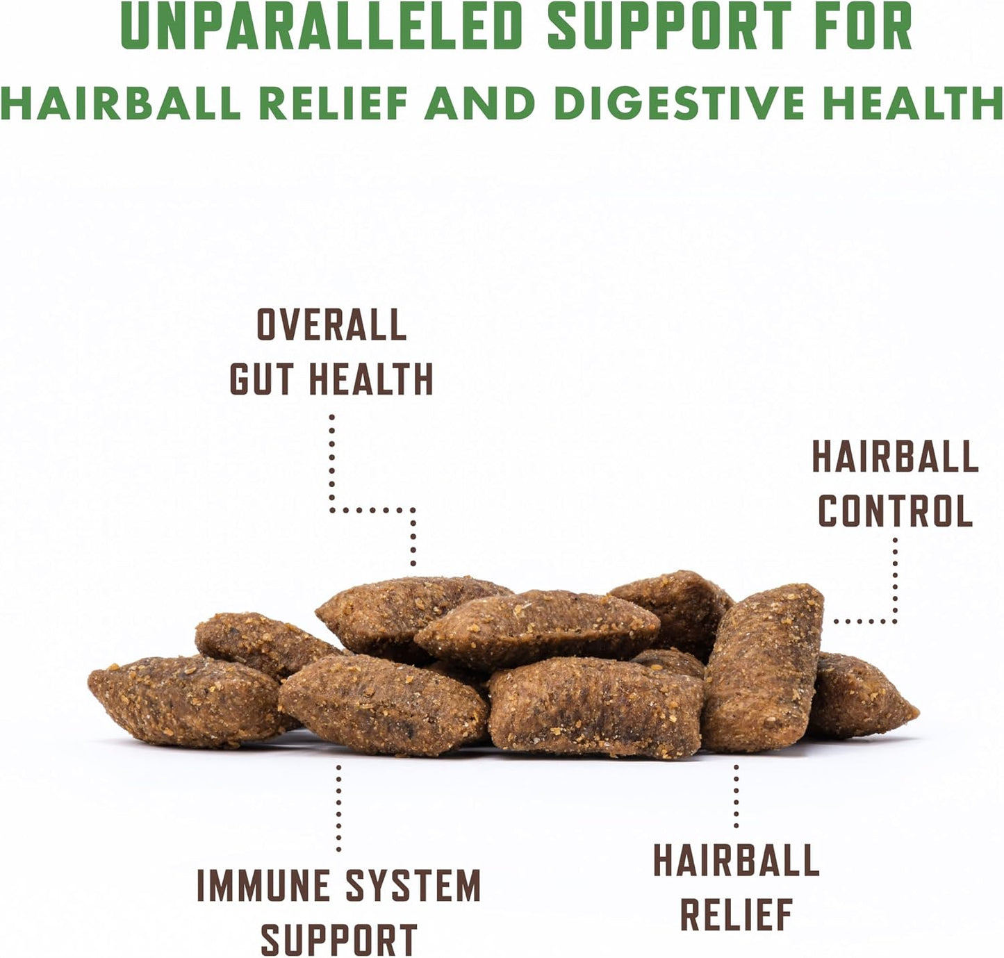 USA imported Rocco and Roxie cat furball control supplement chews for healthy digestion.