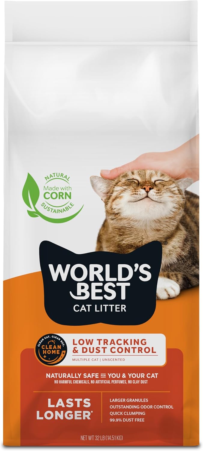 WORLD'S BEST CAT LITTER Low Tracking & Dust Control Multiple Cat Unscented 15-Pounds - Natural Ingredients, Quick Clumping, Flushable & Made in USA - Long-Lasting Odor Control & Easy Scooping - Image 9