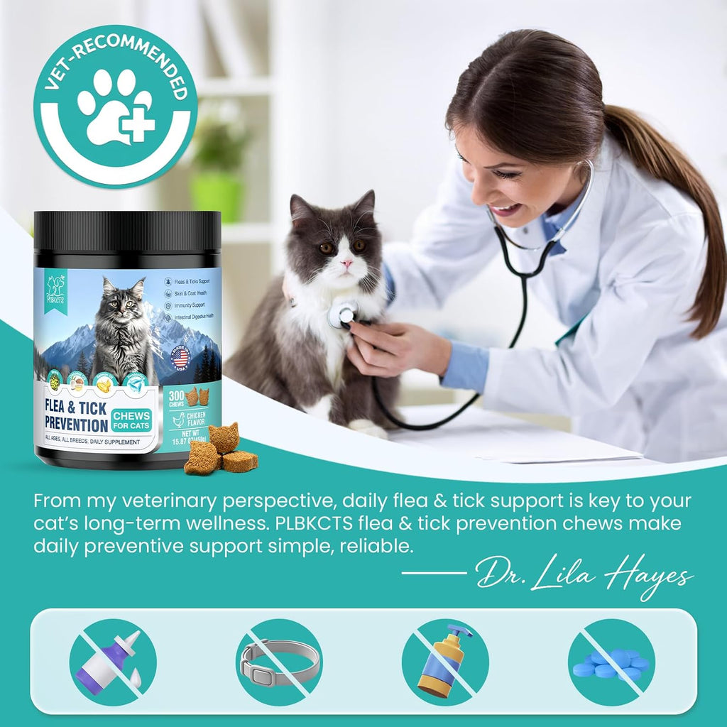 Side view of Plbkcts feline flea treatment bottle
