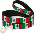 Buckle-Down Mexico Flags dog leash front view