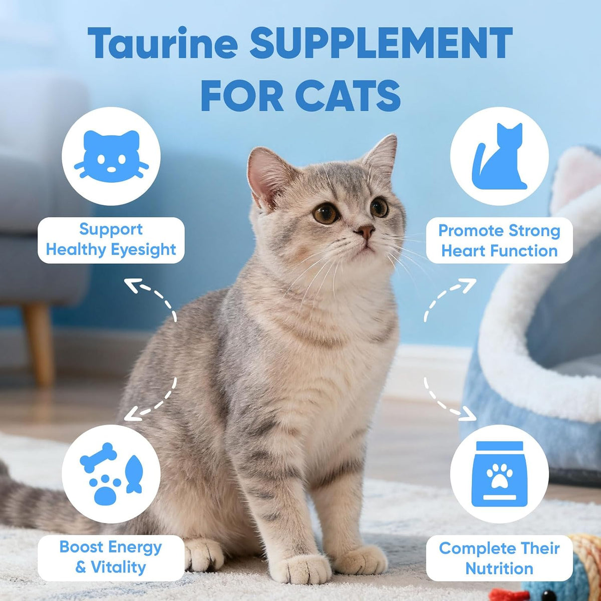 Berseg feline taurine amino acid supplement packaging details