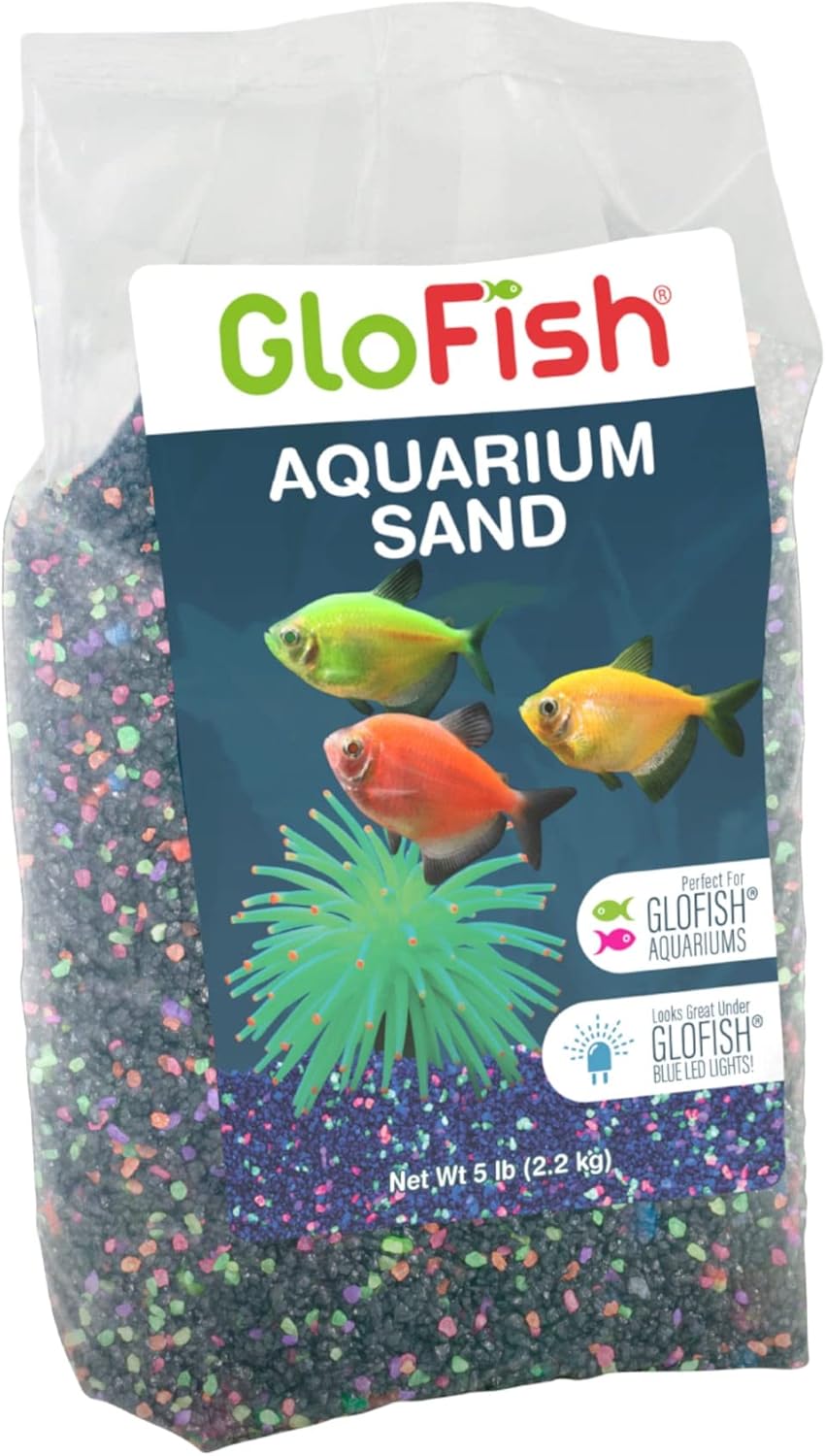 GloFish aquarium sand front view 5 pound bag