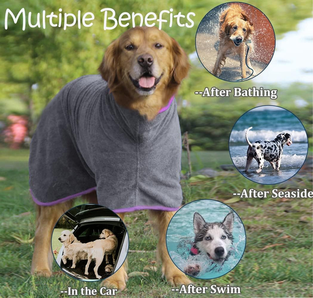 HhiMyOct absorbent pet bathrobe adjustable strap detail
