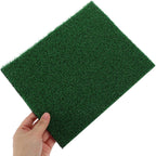 Yardwe small artificial turf mat showing water drainage backing design.