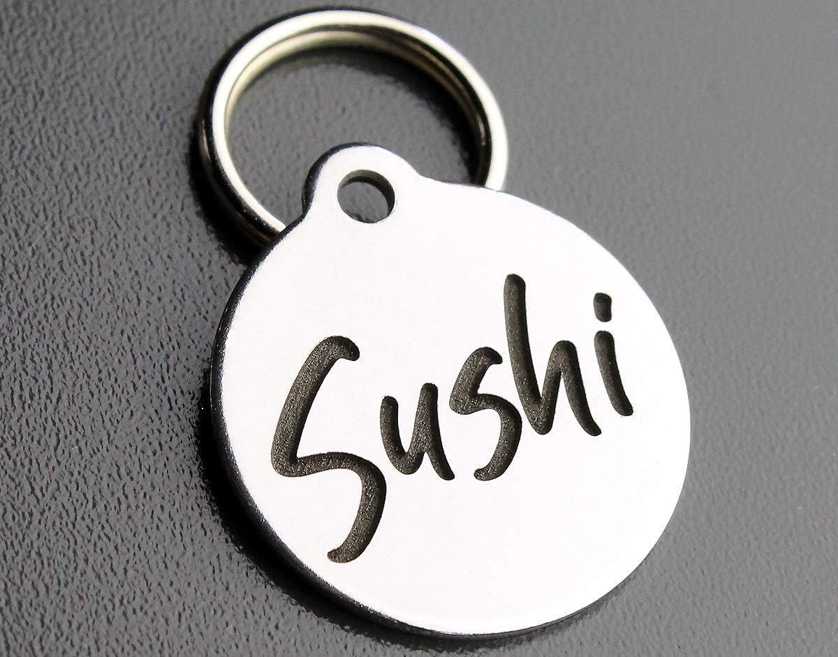 DEEP Engraved Premium Dog & Cat ID Tag - Personalized, Stainless Steel, Long-Lasting Durability - Bone 1" x1-1/2 (2-Side Engraving) - Image 9