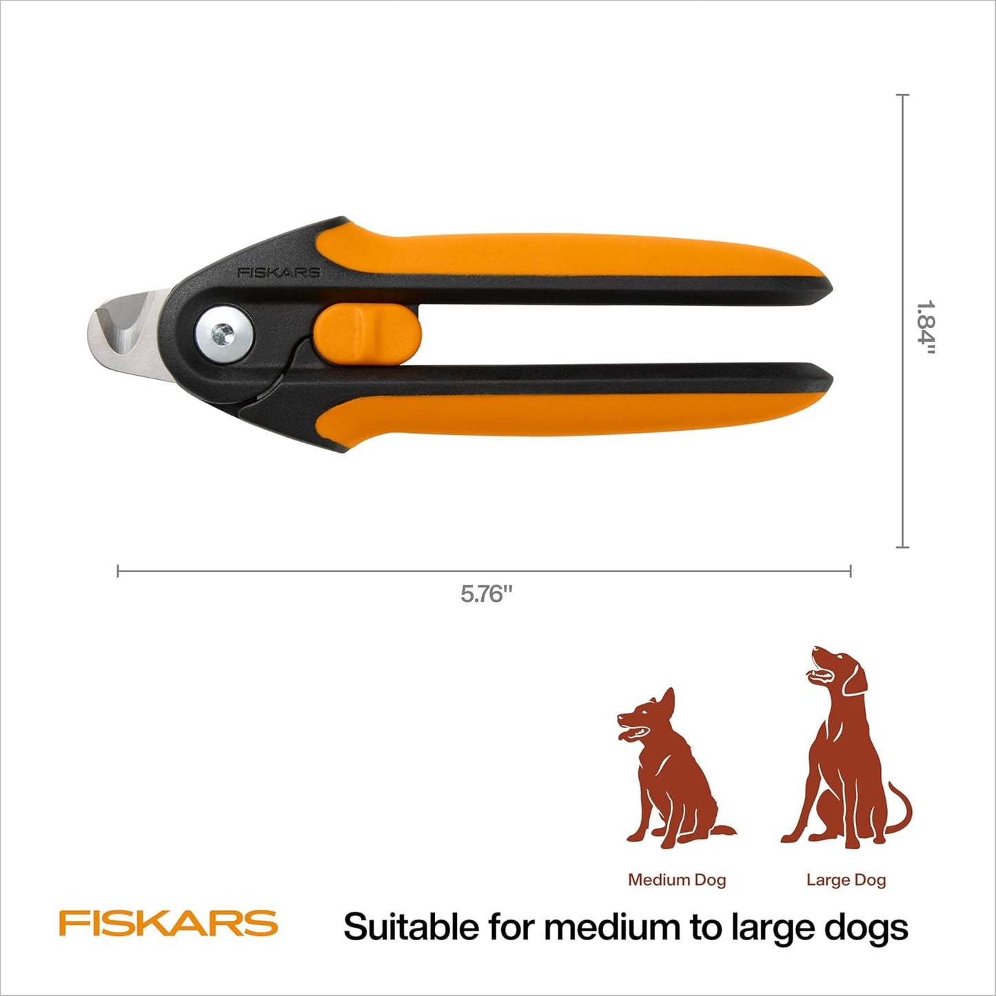 Detailed view of the Fiskars branding on the professional nail trimmer