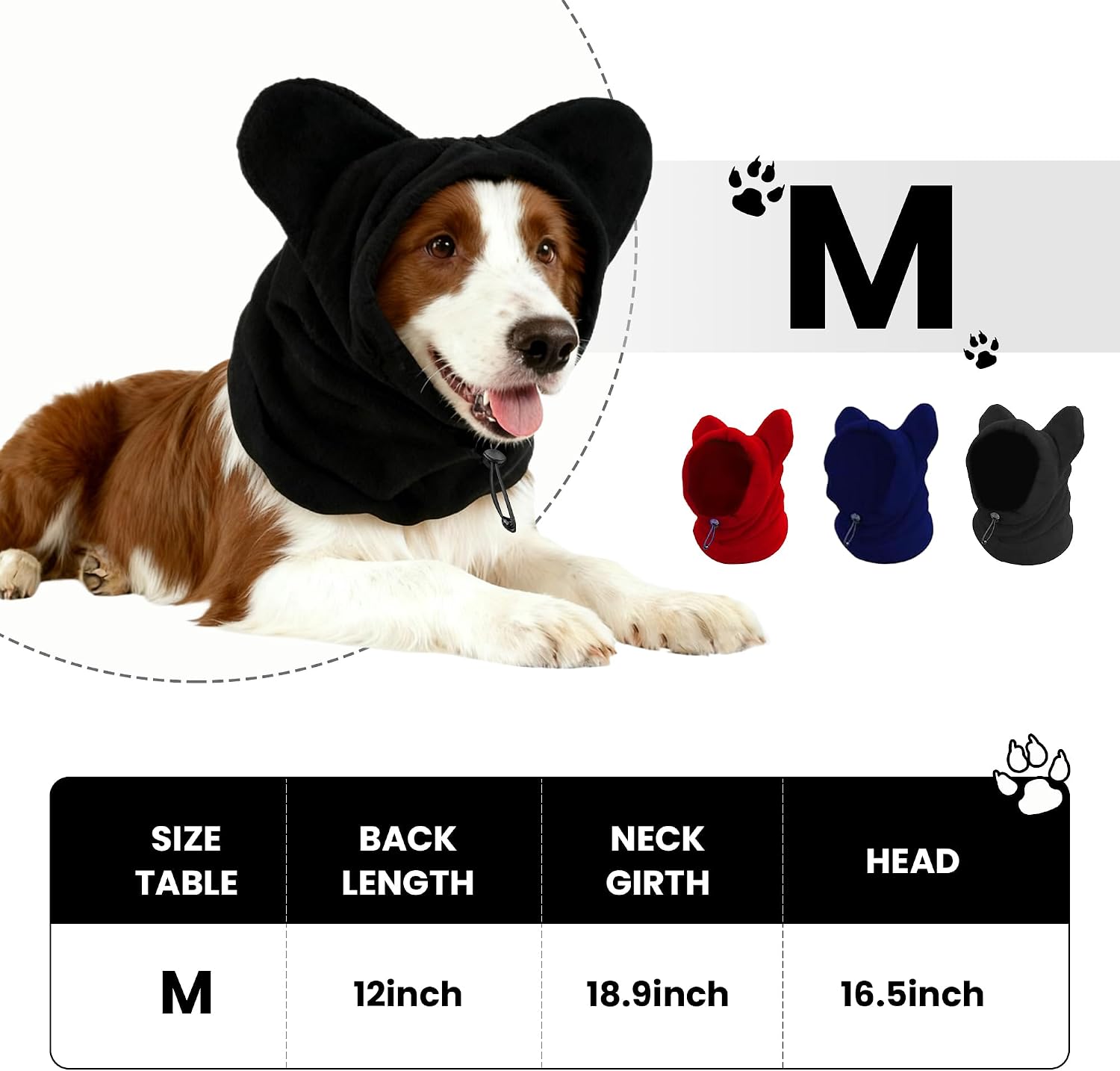 Medium size blue dog hat for cold weather