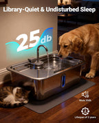DeftPet water fountain with silicone mat on floor