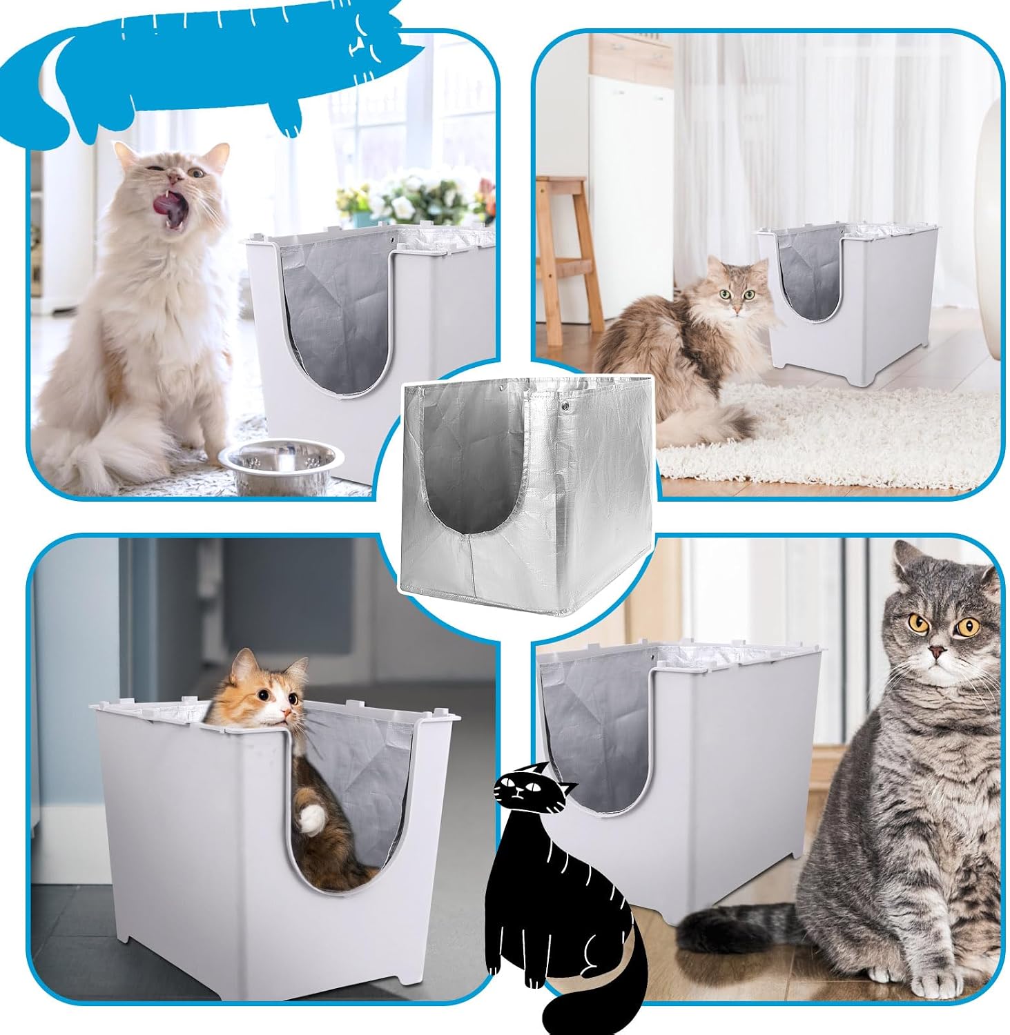 Luxrise premium pet supplies showing the pre punched holes for secure litter box installation.