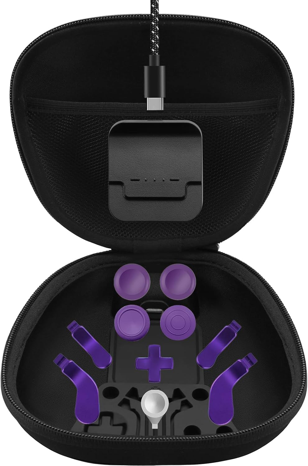 Complete Component Pack for Xbox Elite Controller Series 2 - Accessories Includes 1 Carrying Case, 1 Charging Dock, 1 Charger Cable, 4 Thumbsticks, 4 Paddles and 1 Adjustment Tool(BLACK) - Image 13