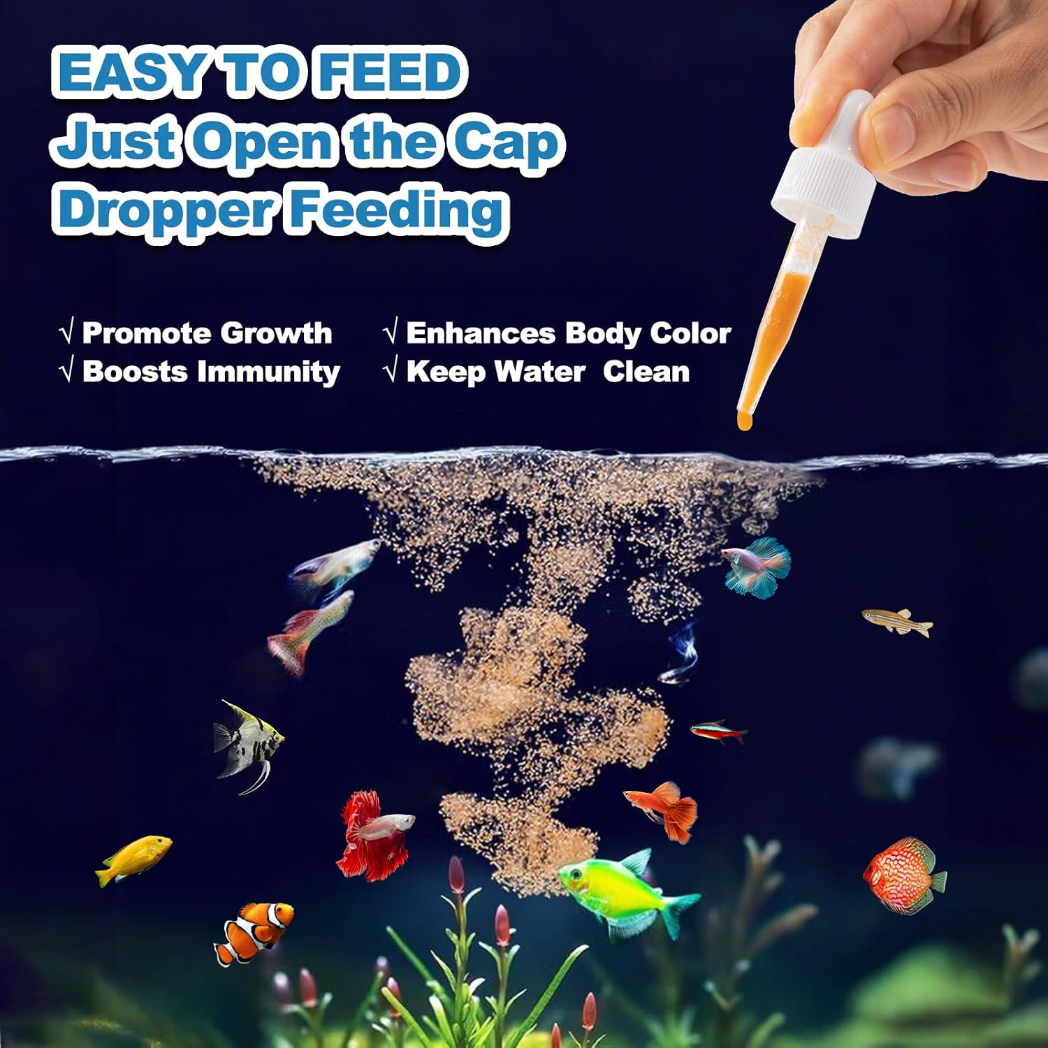 Nutrient rich direct feed baby brine shrimp packaging for tropical fish