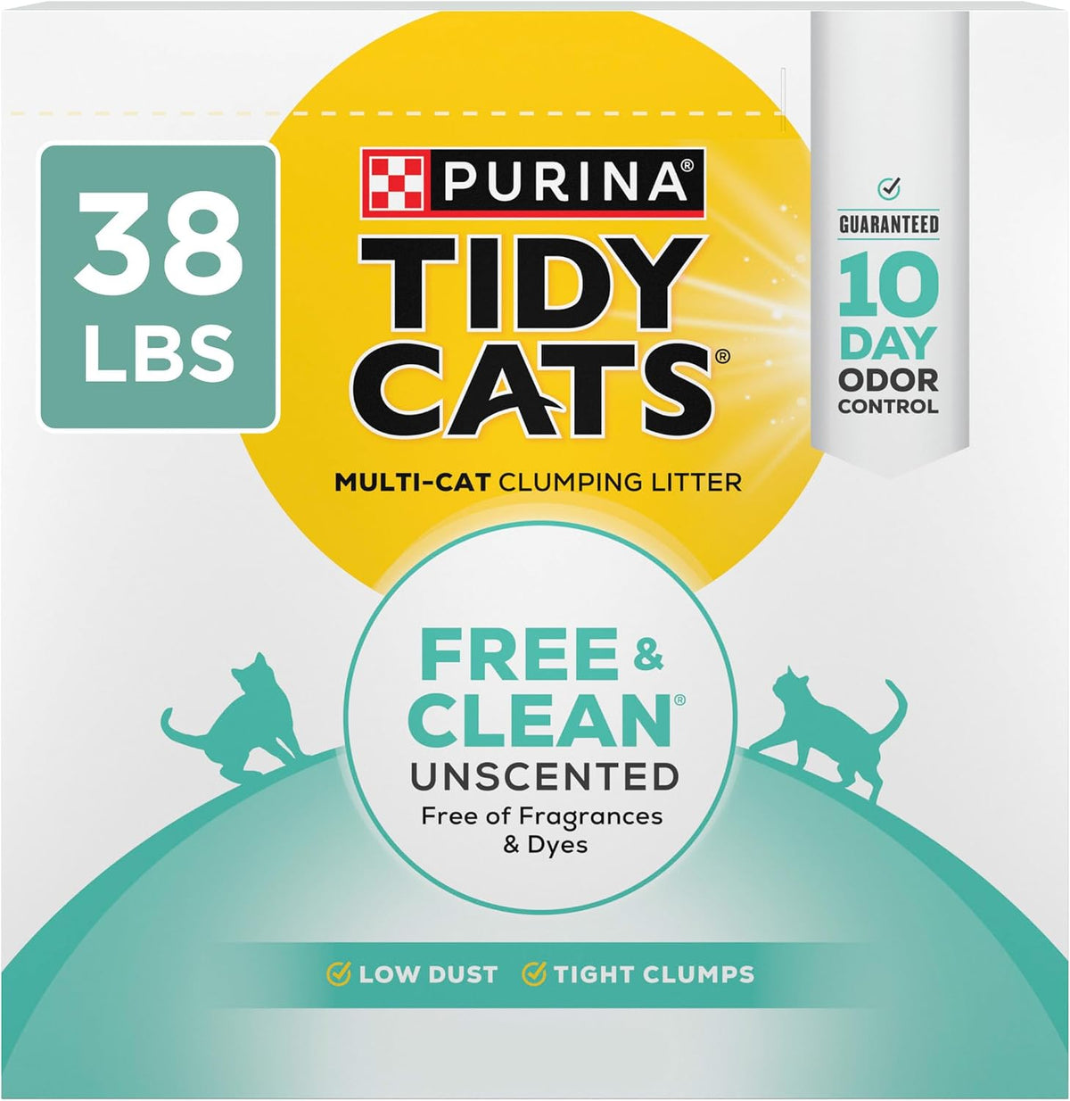 Purina Tidy Cats Free and Clean 38 lb box front view