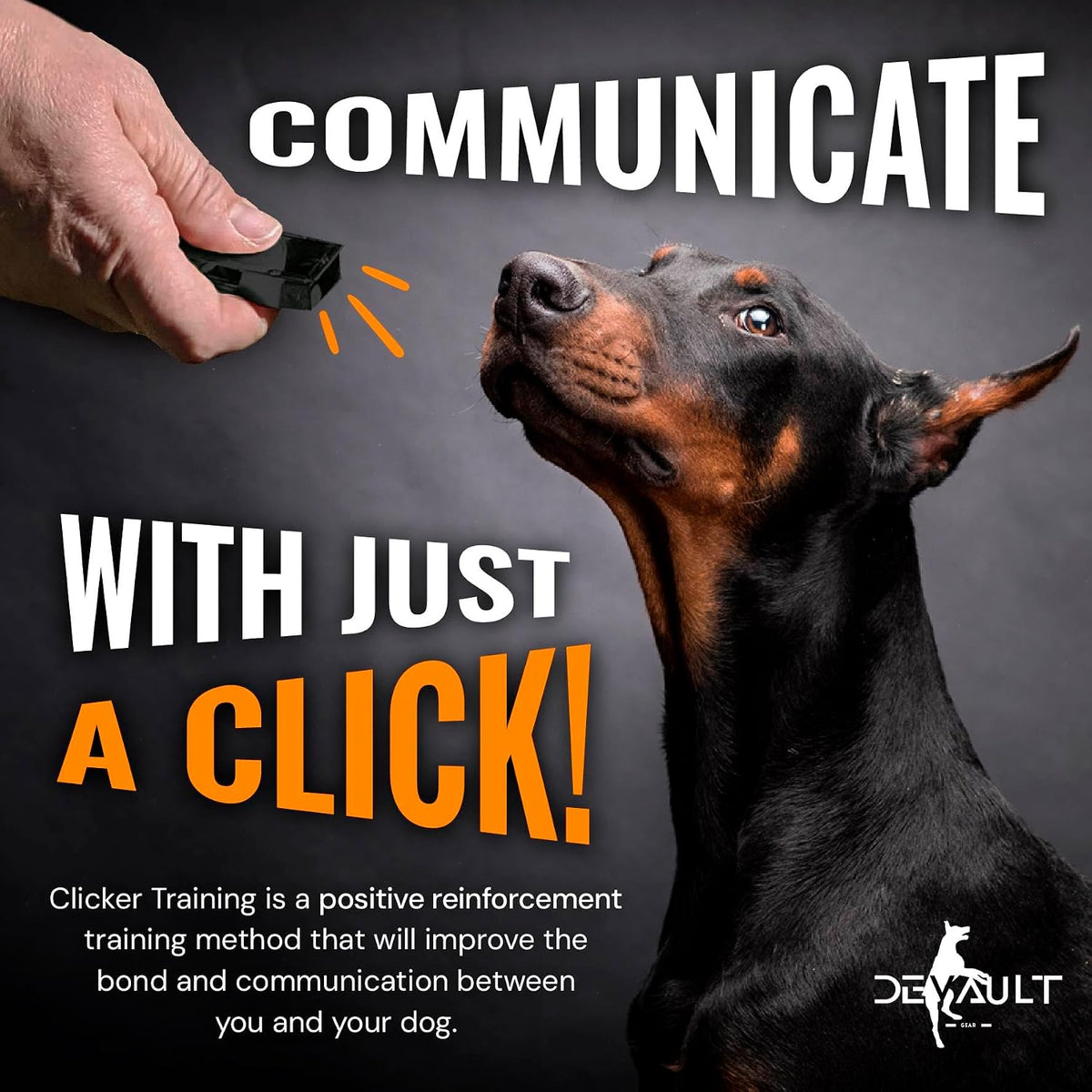 Premium pet training clicker black metal with braided leather necklace