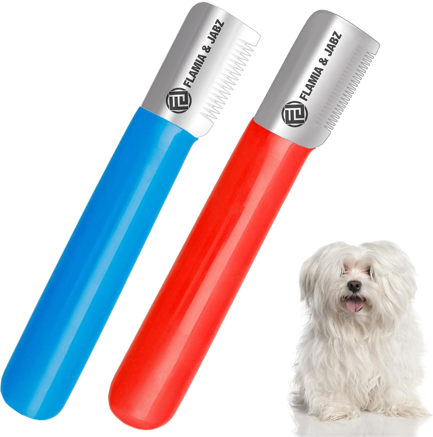 FLAMIA & JABZ stripping knife for dogs front view professional pet grooming tool