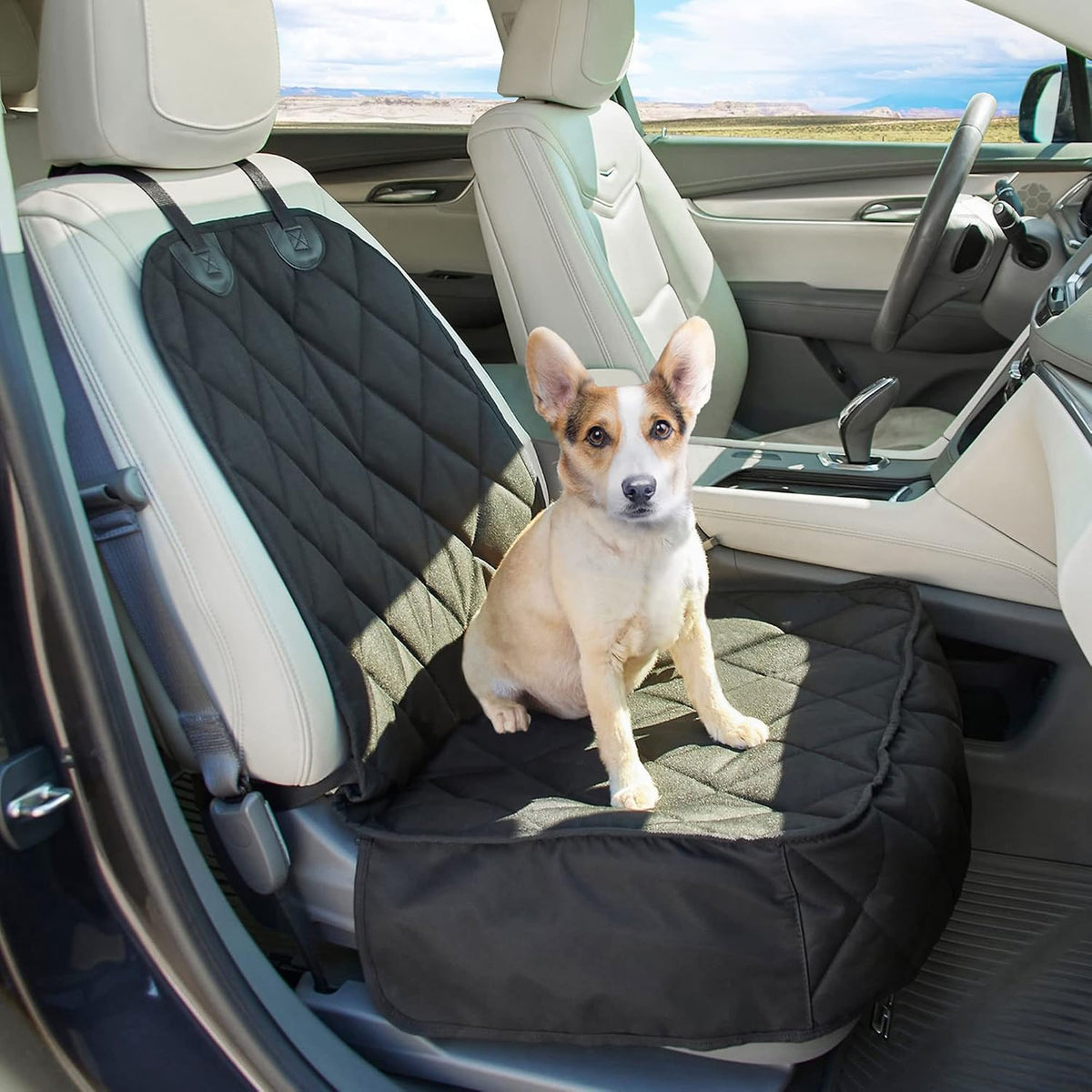 Zakapaws chew proof dog mat front view showing durable crate pad fabric
