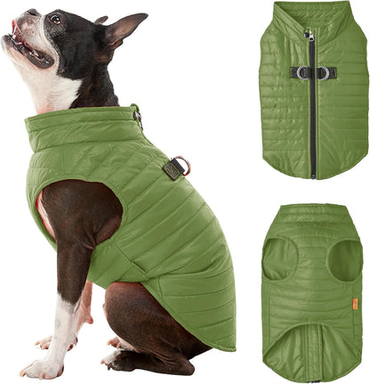 Premium lightweight dog vest insulation and stitching detail