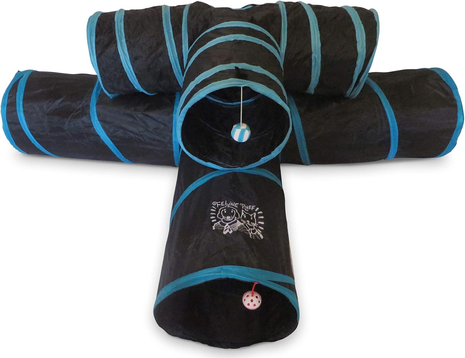 Feline Ruff collapsible pet tunnel interactive play toy tube for large indoor cats.