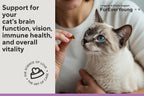 CareFurEver feline brain and vision support treats packaging showcasing the 30 days supply emblem.