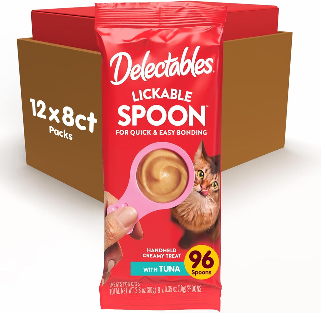 Delectables Lickable Spoon Handheld Wet Cat Treats Made with Real Chicken & Salmon, Quick & Easy Creamy Puree, Mess Free, Grain-Free, No Added Fillers, No by-Products, Variety Pack, 32ct - Image 10