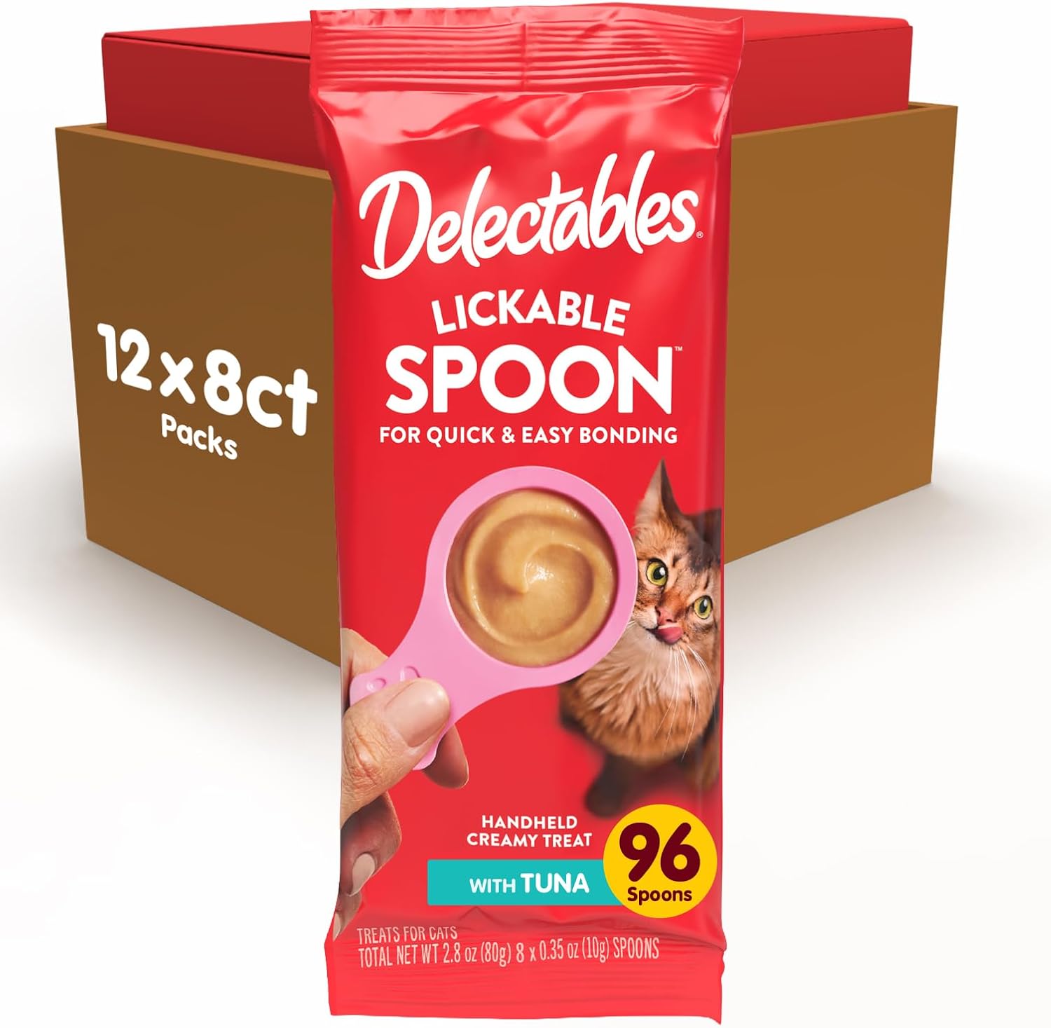 Delectables Lickable Spoon Handheld Wet Cat Treats Made with Real Salmon & Tuna, Creamy Puree, Mess Free, Quick & Easy, Grain-Free, No Added Fillers, No Added Preservatives, Variety Pack, 32ct - Image 10