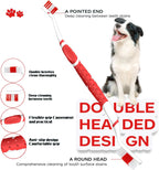 Close up of PenVinoo dual head dog toothbrush showing soft bristles